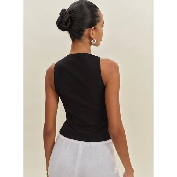 REFORMATION NWT Rory Black Vest Top Size 4 - Picture 3 of 8